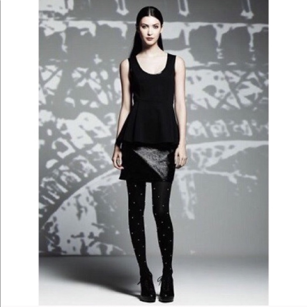 Catherine Malandrino Black Peplum Sleeveless Dress